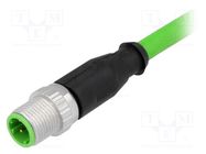 Connector: M12; plug; PIN: 4; male; D code-Ethernet; 2m; straight HARTING