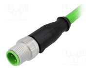 Connector: M12; plug; PIN: 4; male; D code-Ethernet; 7.5m; straight HARTING