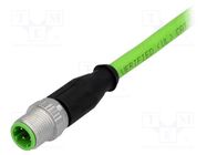 Connector: M12; plug; PIN: 4; male; D code-Ethernet; 10m; straight HARTING