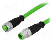 Cable: for sensors/automation; PIN: 4; M12-M12; D code-Ethernet HARTING