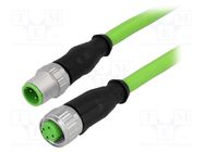 Cable: for sensors/automation; PIN: 4; M12-M12; D code-Ethernet HARTING