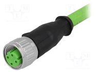 Connector: M12; plug; PIN: 4; female; D code-Ethernet; 1.5m; cables HARTING