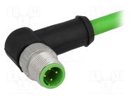 Connector: M12; plug; PIN: 4; male; D code-Ethernet; 1m; angled 90° HARTING