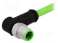 Connector: M12; plug; PIN: 4; male; D code-Ethernet; 1m; angled 90° HARTING