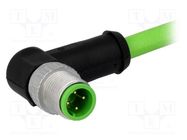 Connector: M12; plug; PIN: 4; male; D code-Ethernet; 10m; angled 90° HARTING