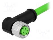 Connector: M12; plug; PIN: 4; female; D code-Ethernet; 0.5m; cables HARTING