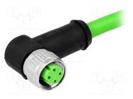 Connector: M12; plug; PIN: 4; female; D code-Ethernet; 2m; cables HARTING