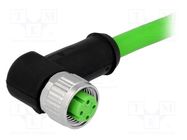 Connector: M12; plug; PIN: 4; female; D code-Ethernet; 5m; cables HARTING