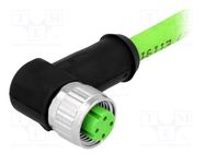 Connector: M12; plug; PIN: 4; female; D code-Ethernet; 1m; cables HARTING