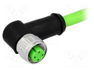 Connector: M12; plug; PIN: 4; female; D code-Ethernet; 2m; cables HARTING