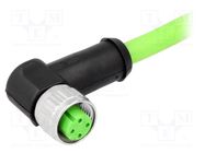 Connector: M12; plug; PIN: 4; female; D code-Ethernet; 5m; cables HARTING