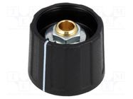 Knob; with pointer; ABS; Øshaft: 4mm; Ø20x15.5mm; black; A2620 OKW