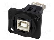 Adapter; USB A socket,USB B socket; FT; USB 2.0; plastic; 19x24mm CLIFF