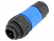 Connector: circular; plug; for cable; PIN: 4; male; screw terminal AMPHENOL