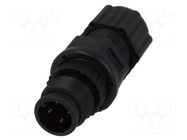 Connector: M12; plug; PIN: 4; male; 250V; straight; IP67,IP68; 4A AMPHENOL LTW