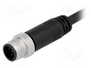 Connector: M12; plug; PIN: 5; male; A code-DeviceNet / CANopen; 1m AMPHENOL LTW