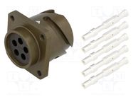 Connector: military; socket; female; PIN: 5; size 18; VG95234; olive AMPHENOL AIR