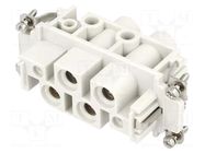 Connector: HDC; contact insert; female; S-K; PIN: 6(4+2); 4+2+PE MOLEX