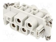 Connector: HDC; contact insert; female; S-K; PIN: 4; 4+PE; size 16B 