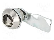 Lock; zinc and aluminium alloy; 21mm; nickel; Key code: T9 RST ROZTOCZE