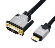 CABLE, DVI-D TO HDMI PLUG, BLACK, 1.5M