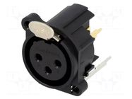 Connector: XLR; socket; female; 6A; 133V; PIN: 3; straight; THT AMPHENOL