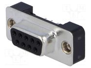 D-Sub; PIN: 9; socket; female; straight; THT; UNC 4-40; 5A; 250V ADAM TECH