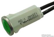 NEON INDICATOR, GREEN, 12.7MM, WIRE LEAD