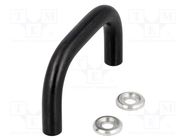 Holder; oxidized steel; black; H: 35mm; Mounting: M4 screw; Ø: 8mm ELESA+GANTER