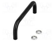 Holder; oxidized steel; black; H: 35mm; Mounting: M4 screw; Ø: 8mm ELESA+GANTER