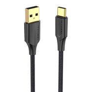 Cable USB 2.0 to USB-C Vention CTFBF LED 3A 1m (black), Vention