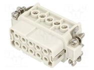 Connector: HDC; contact insert; female; S-A; PIN: 10; 10+PE; 16A MOLEX