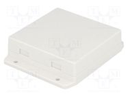 Enclosure: multipurpose; X: 80.6mm; Y: 80mm; Z: 23.5mm; ABS; white GAINTA