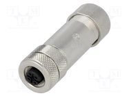 Connector: M12; plug; PIN: 4; female; A code-DeviceNet / CANopen LUMBERG AUTOMATION