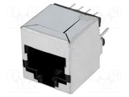 RJ45; socket; PIN: 8; shielded,with isolation transformer; THT BEL FUSE