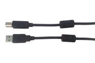 USB CABLE, 2.0 PLUG A-B, 6FT, BLACK