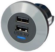 USB CHARGER, TYPE A, 2PORT, 32VDC