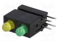 LED; in housing; 3mm; No.of diodes: 2; green/yellow; 20mA 