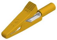 CROCODILE CLIP, 4MM, YELLOW, 8A