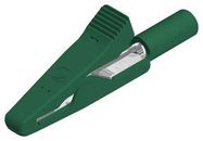 CROCODILE CLIP, 4MM, GREEN, 8A