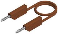 TEST LEAD, 4MM BANANA PLUG, BROWN, 250MM