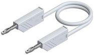 TEST LEAD, 4MM BANANA PLUG, WHITE, 250MM