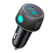 Car charger Joyroom CCN01, 1x USB QC3.0, 1x USB-C PD 60W (black), Joyroom