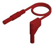 TEST LEAD, 4MM BANANA PLUG-R/A PLUG, RED