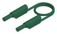 TEST LEAD, 4MM BANANA PLUG, GREEN, 2M