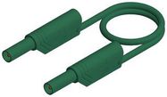 TEST LEAD, 4MM BANANA PLUG, GREEN, 500MM