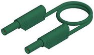 TEST LEAD, 4MM BANANA PLUG, GREEN, 1M