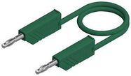 TEST LEAD, 4MM BANANA PLUG, GREEN, 1.5M