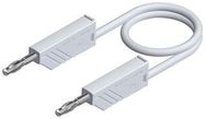 TEST LEAD, 4MM BANANA PLUG, WHITE, 1.5M