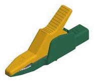 CROCODILE CLIP, 30MM, GREEN/YELLOW, 32A